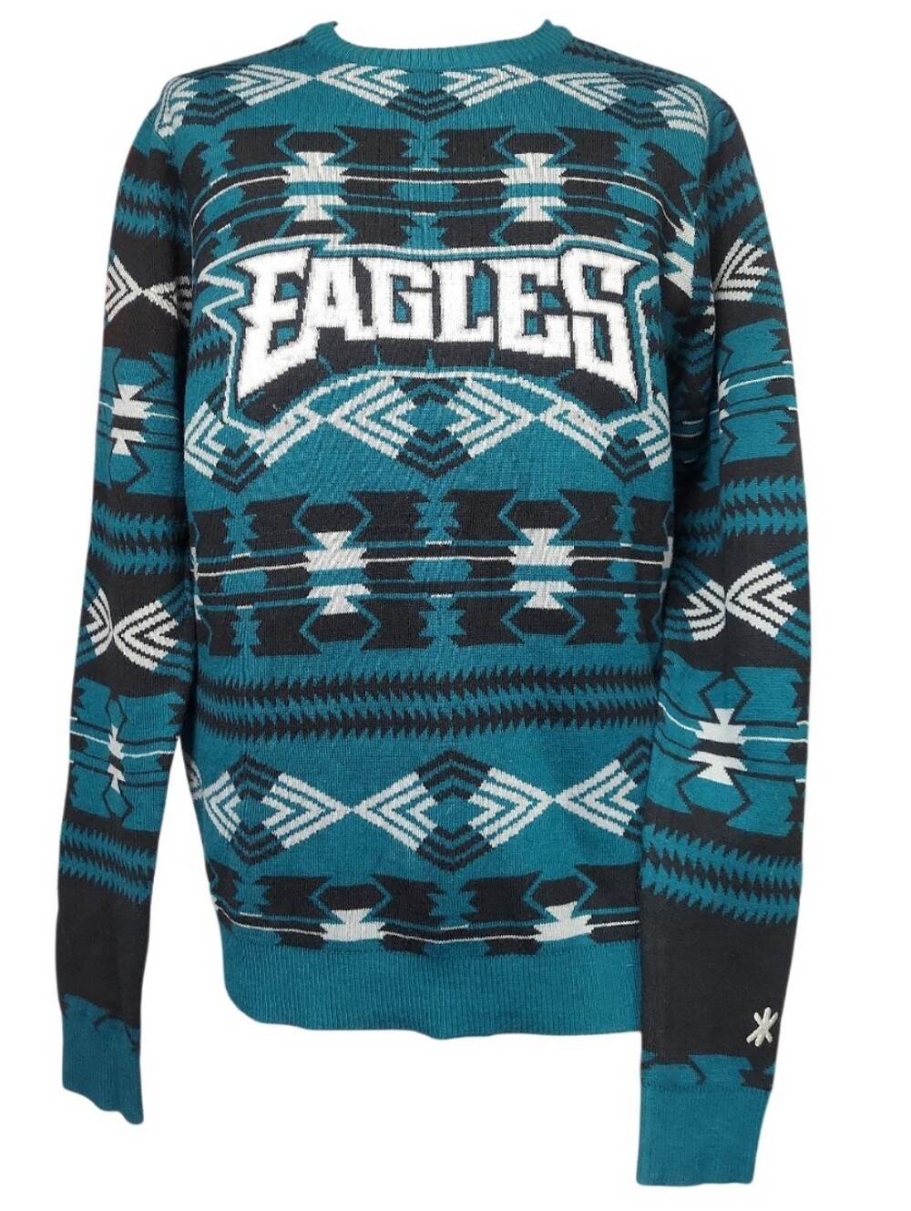 NFL Philadelphia Eagles Unisex Teal Fair Isle Pullover Crewneck Knit Sweater - Picture 4 of 16